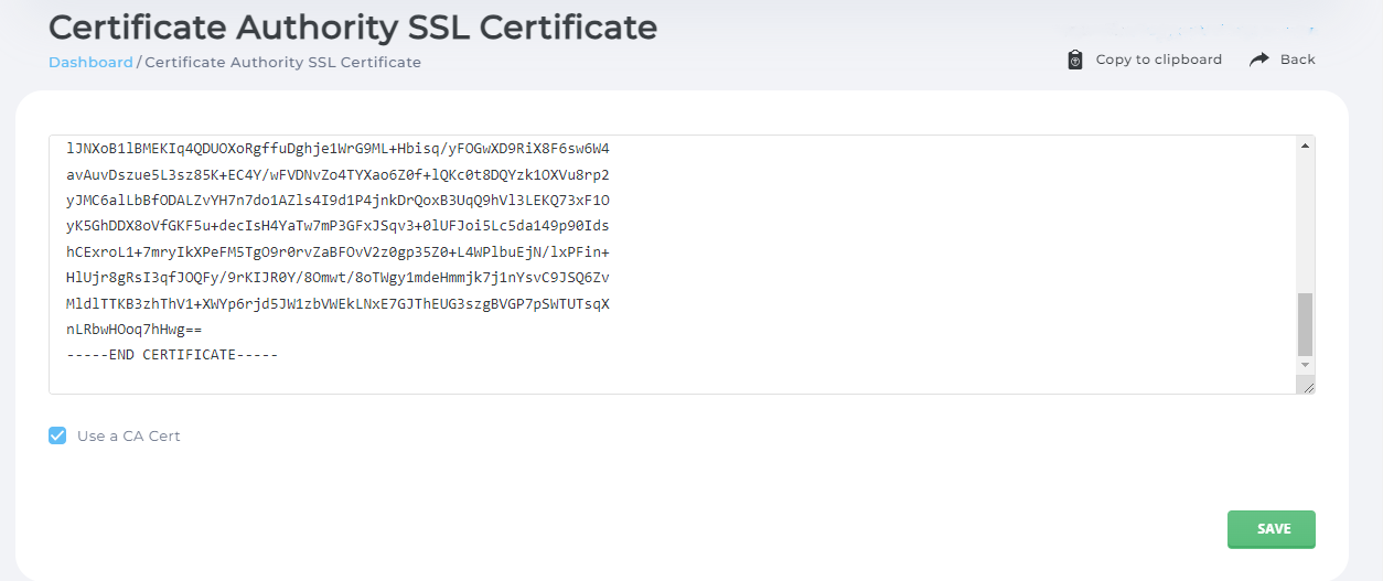 pre-generated certificate