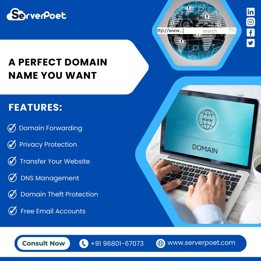 Get perfect Domain Name for your website with complete privacy protection